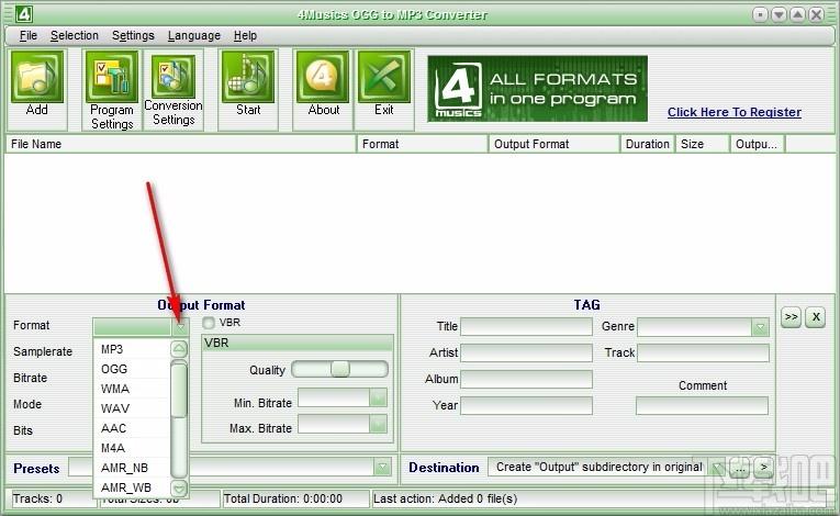 4Musics OGG to MP3 Converter下载,OGG转MP3转换器