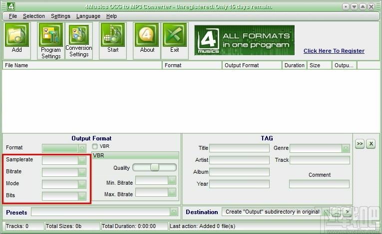 4Musics OGG to MP3 Converter下载,OGG转MP3转换器