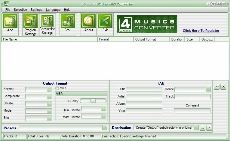 4Musics OGG to MP3 Converter下载,OGG转MP3转换器